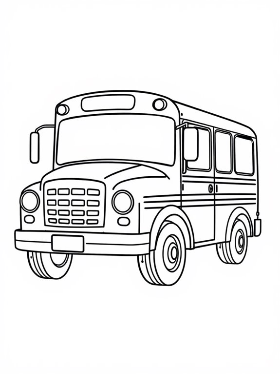 school bus coloring page