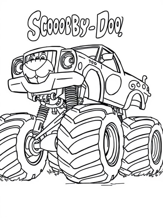 scooby doo monster truck coloring