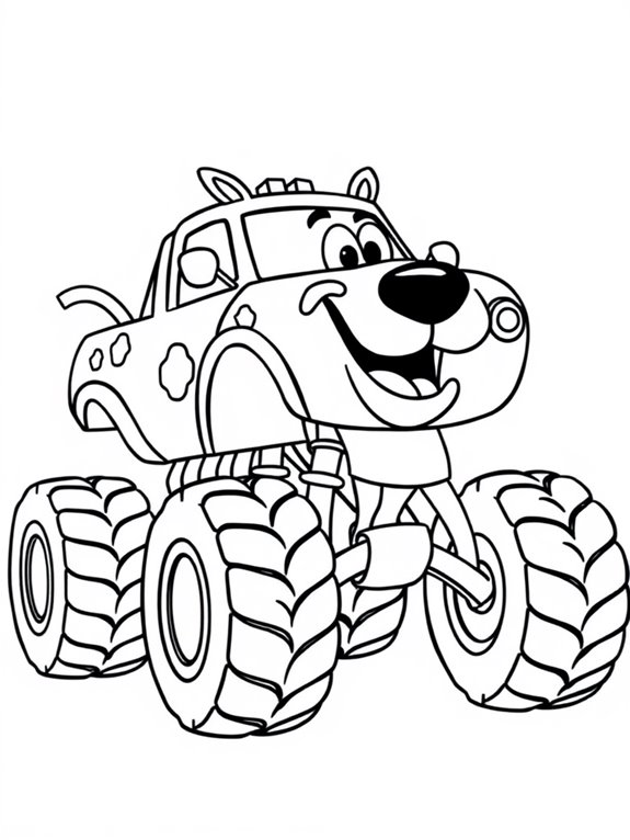 scooby doo monster truck coloring