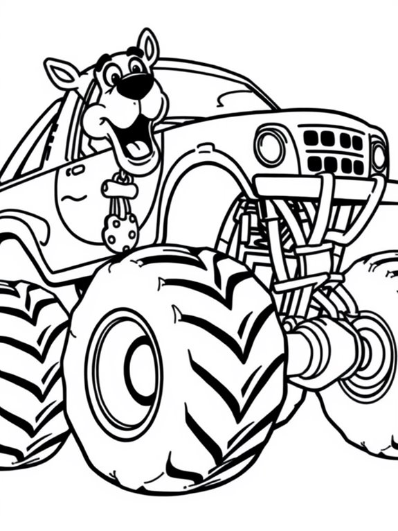 scooby doo monster truck outline