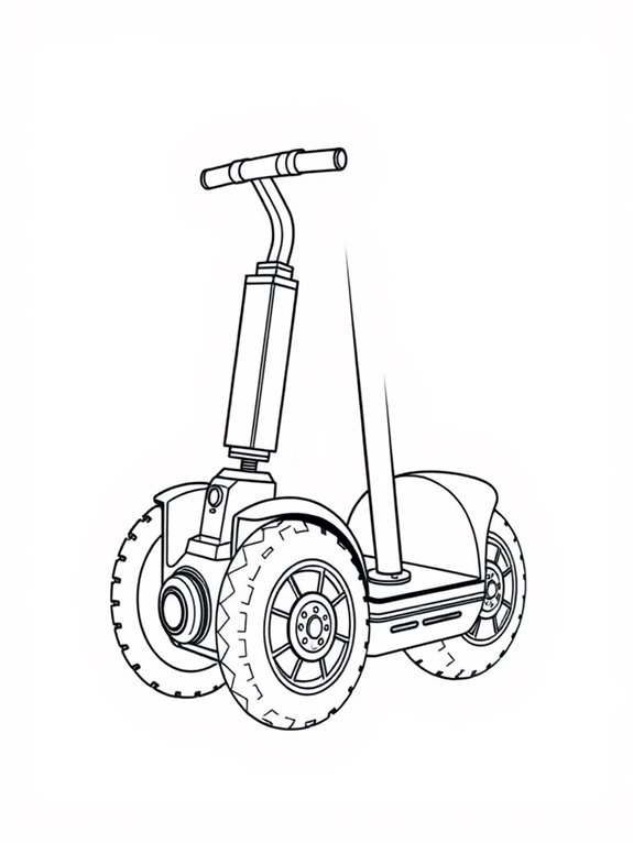 segway line art coloring page