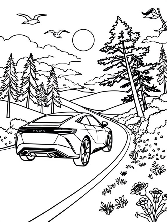 self driving vehicle coloring page