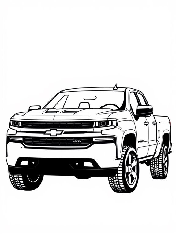 silverado coloring page design