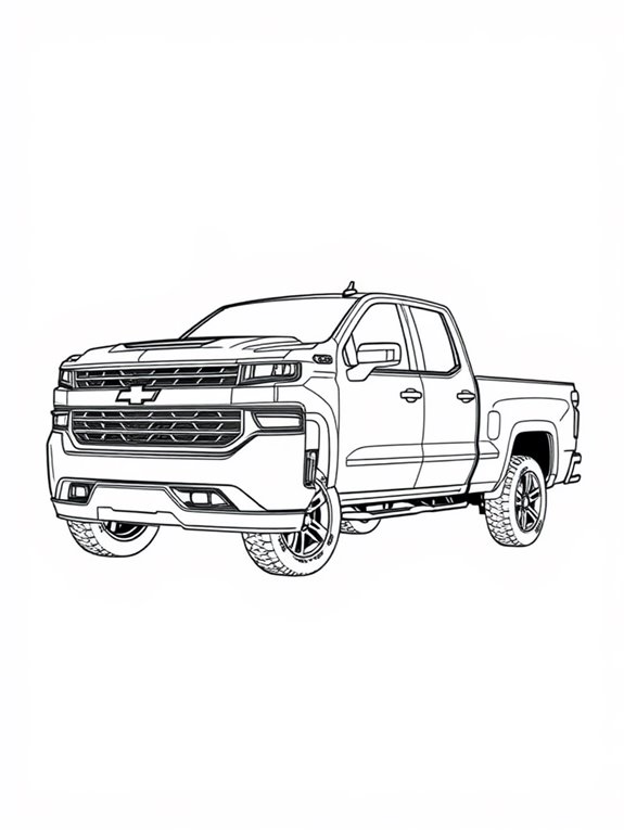 silverado coloring page design