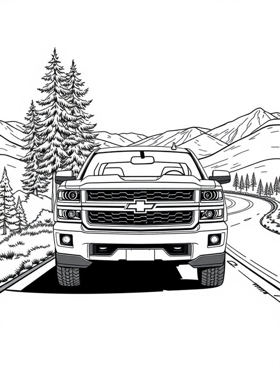 silverado truck coloring page