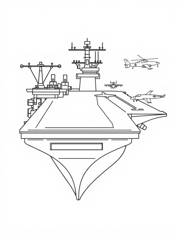 simple aircraft carrier outline