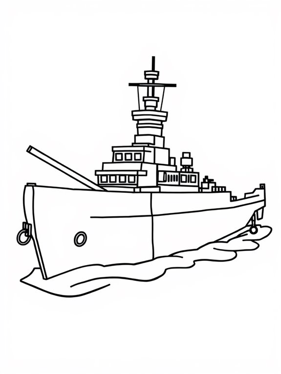 simple battleship coloring page