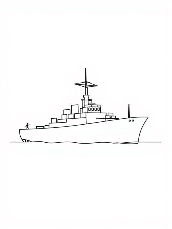 simple battleship outline design