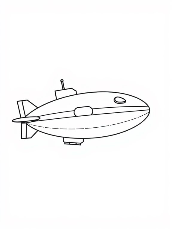 simple blimp coloring page