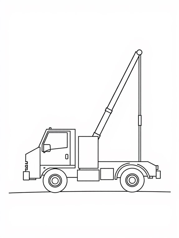 simple crane truck coloring