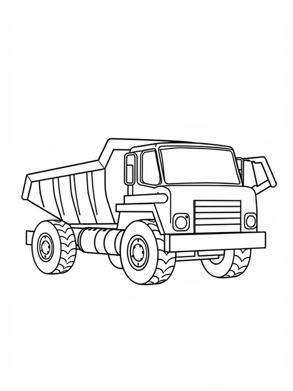 simple dump truck outline