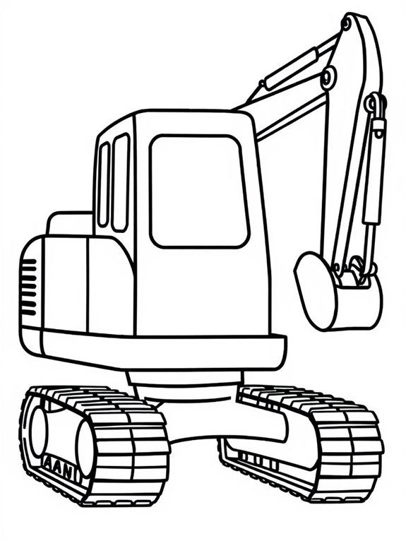 simple excavator coloring page