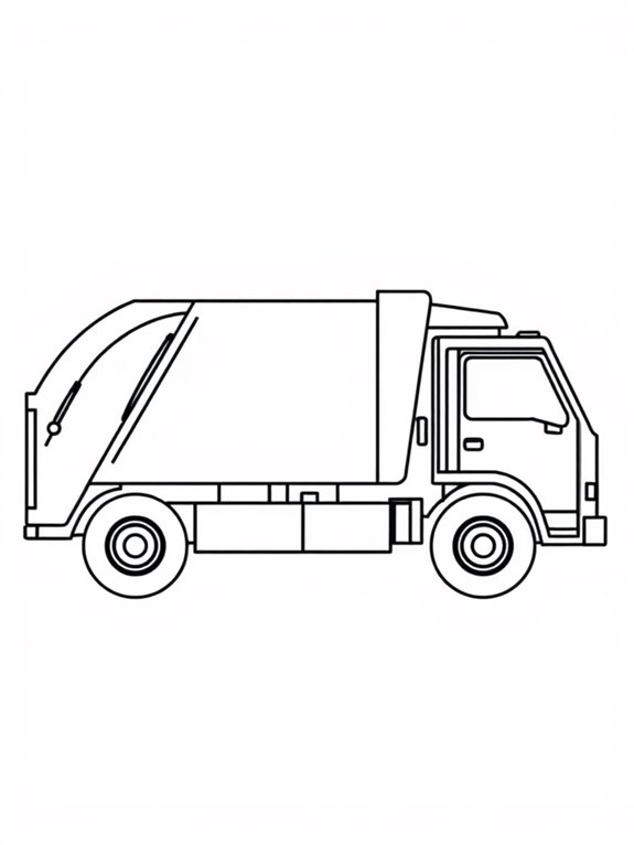 simple garbage truck outline