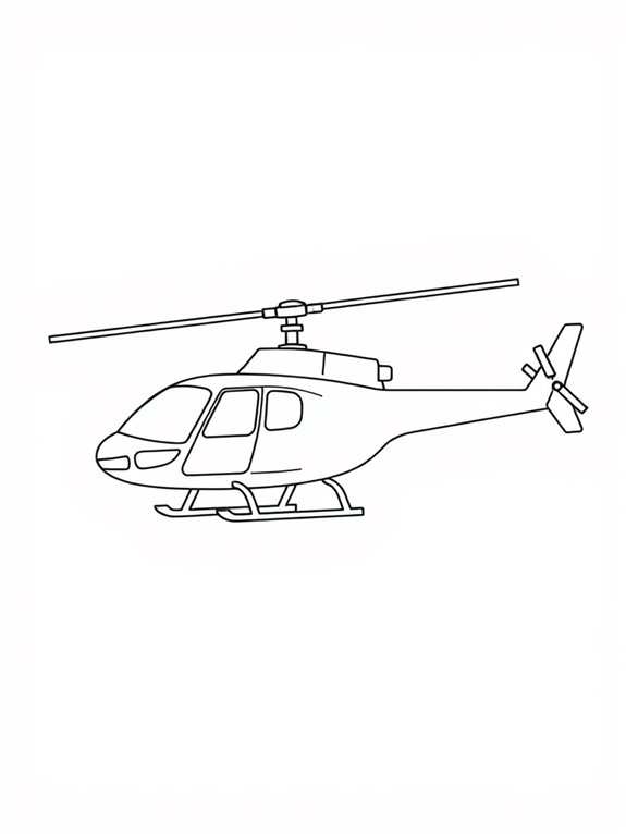 simple helicopter coloring outline