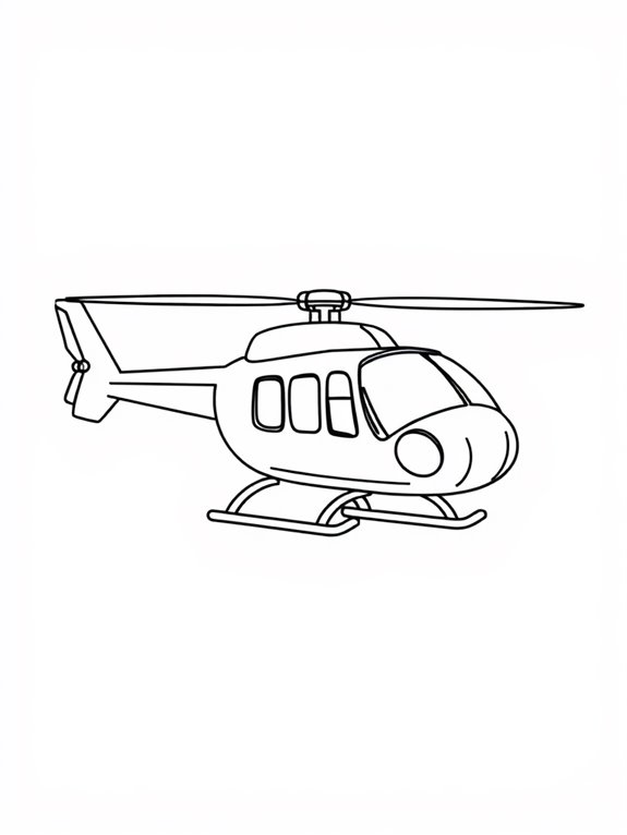 simple helicopter coloring page