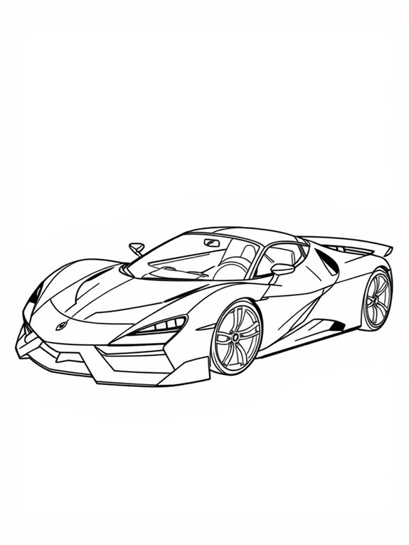 simple hypercar coloring page