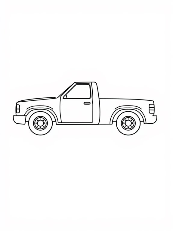 simple pickup truck outline