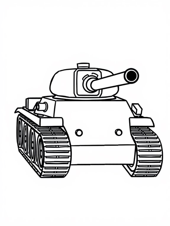 simple tank coloring page