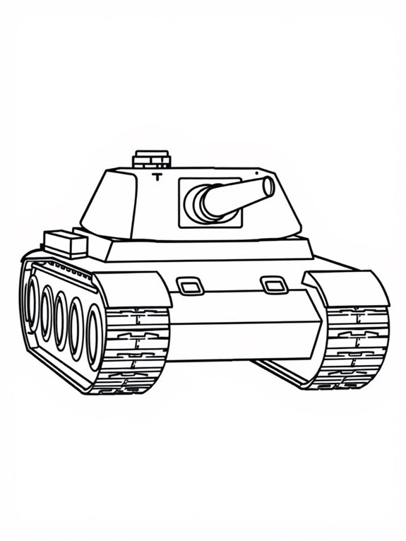 simple tank coloring page