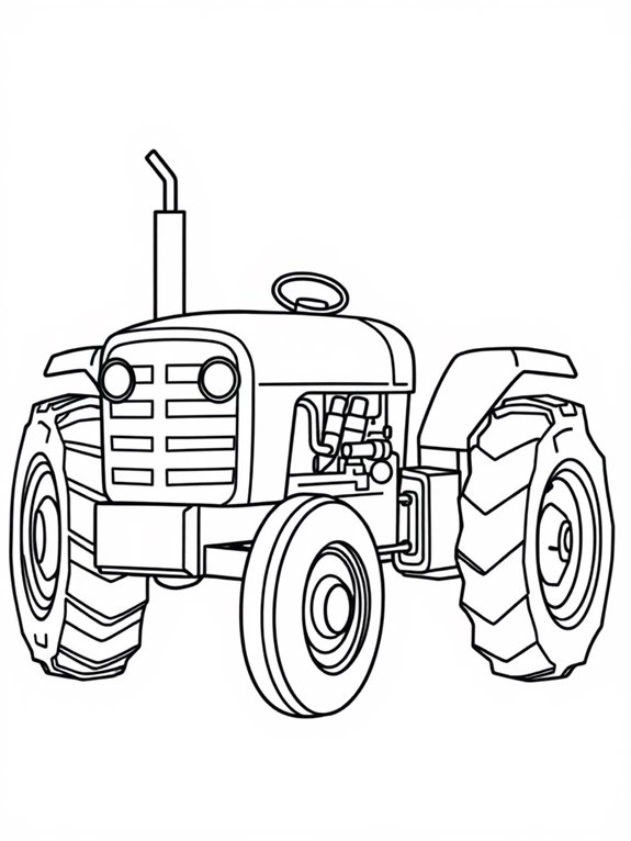 simple tractor coloring page