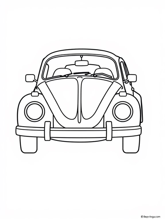 simple volkswagen beetle coloring