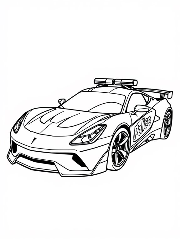 sleek police car coloring