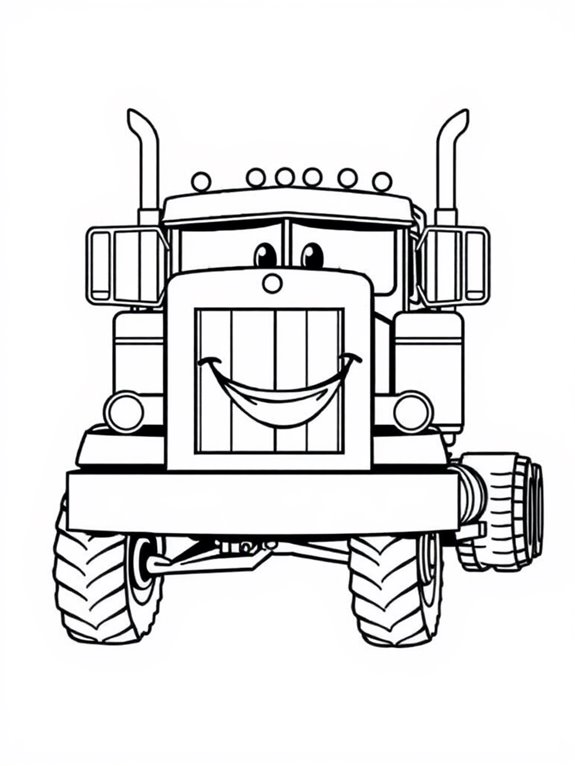 smiling big rig truck