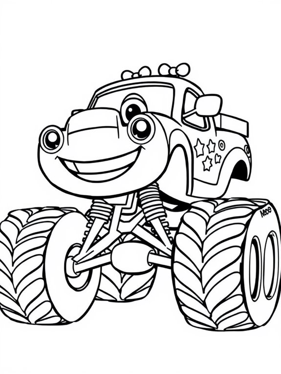 smiling cartoon monster truck