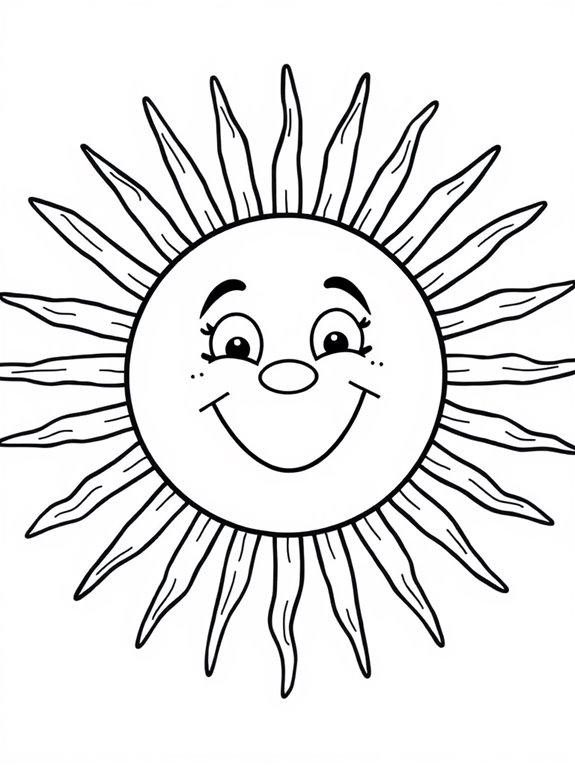 smiling sun bentley coloring page