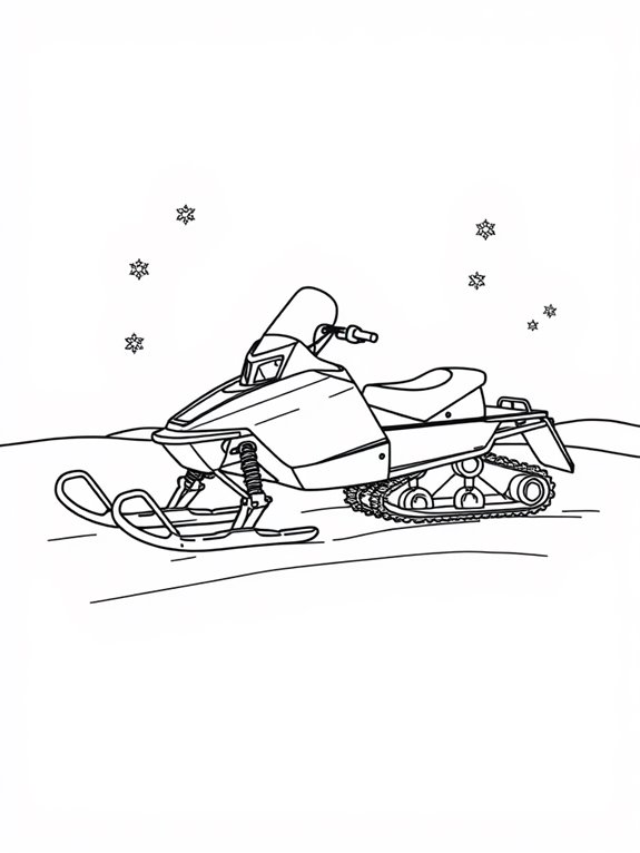 snowmobile coloring page activity