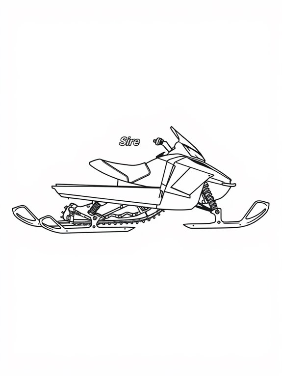 snowmobile coloring page activity