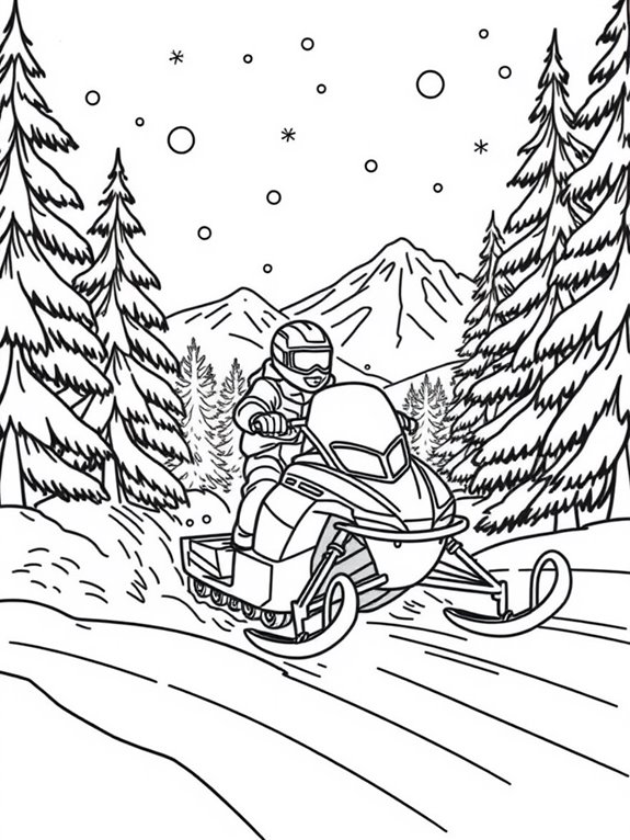 snowmobile fun in winter