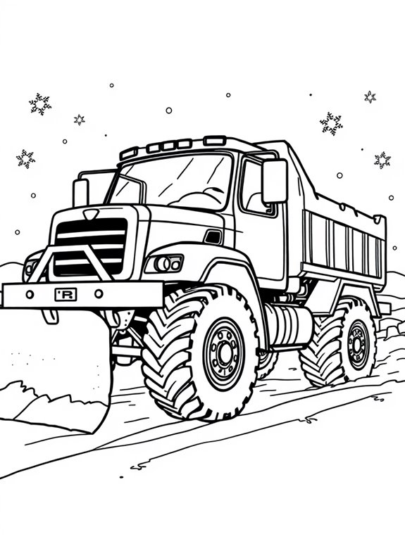 snowplow truck coloring fun