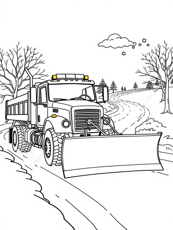 snowplow truck coloring page