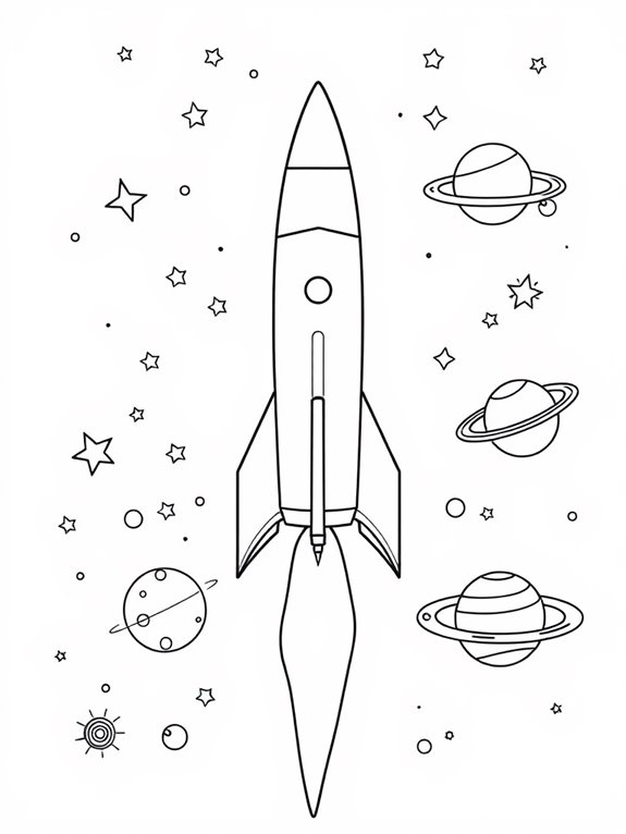 spacex rocket coloring page