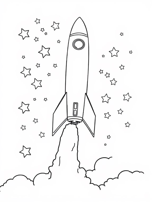 spacex rocket coloring page