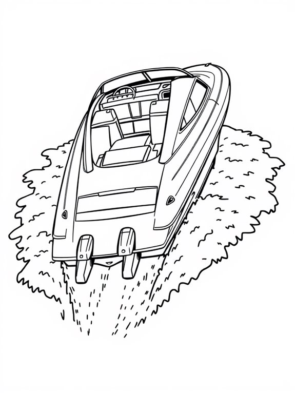 speedboat coloring activity page