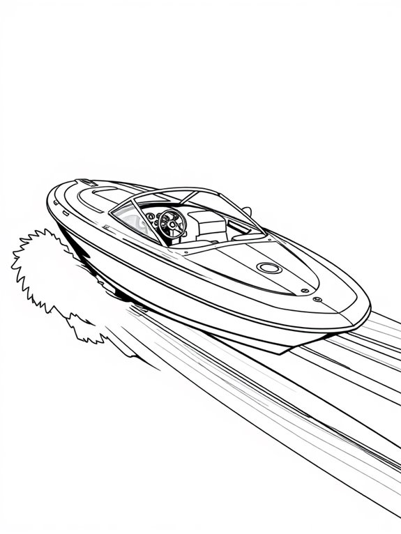 speedboat coloring page design