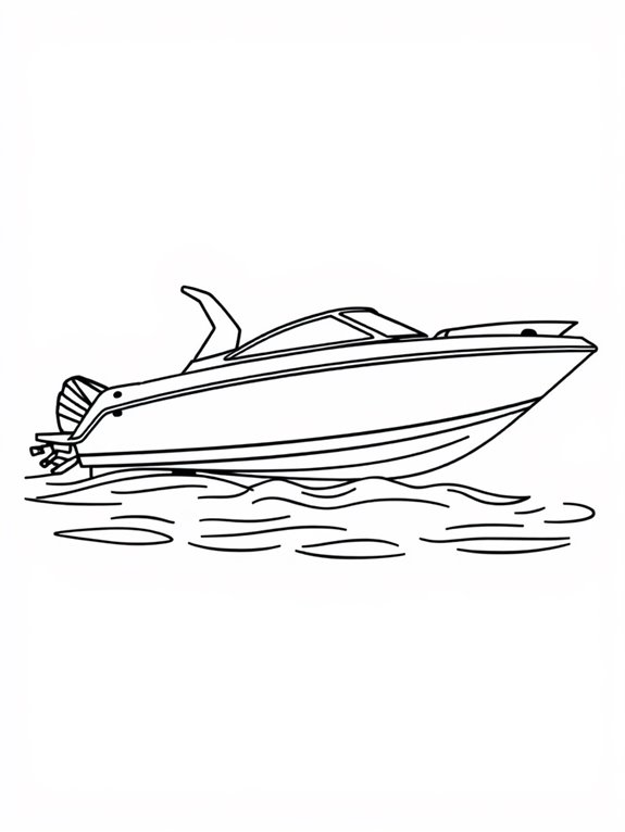 speedboat coloring page design