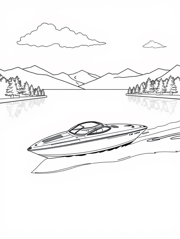 speedboat coloring page fun