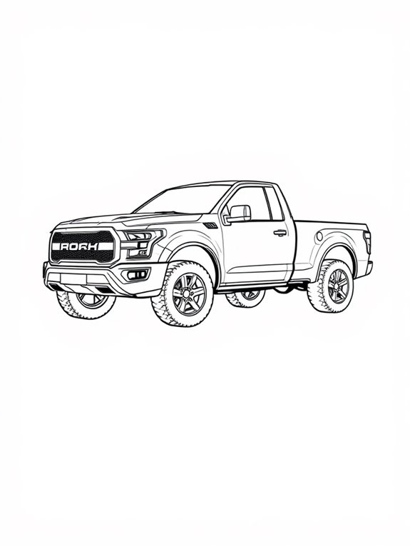 sports themed pickup truck illustration