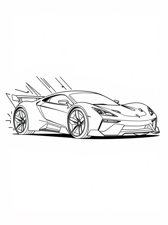 sporty car coloring page