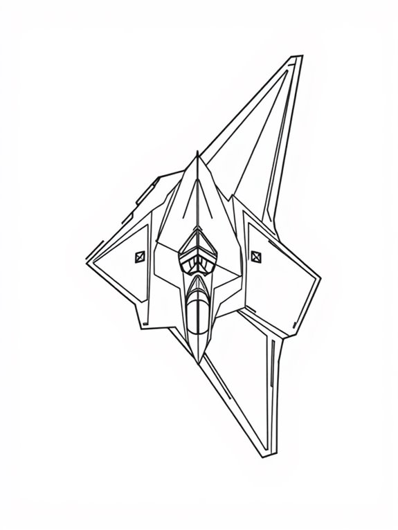 stealth bomber coloring page