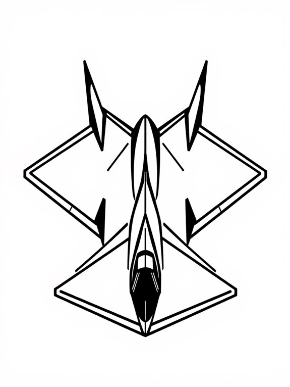 stealth bomber coloring page