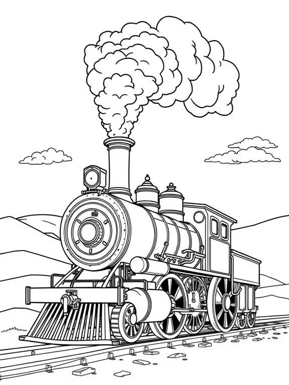 steam engine coloring fun