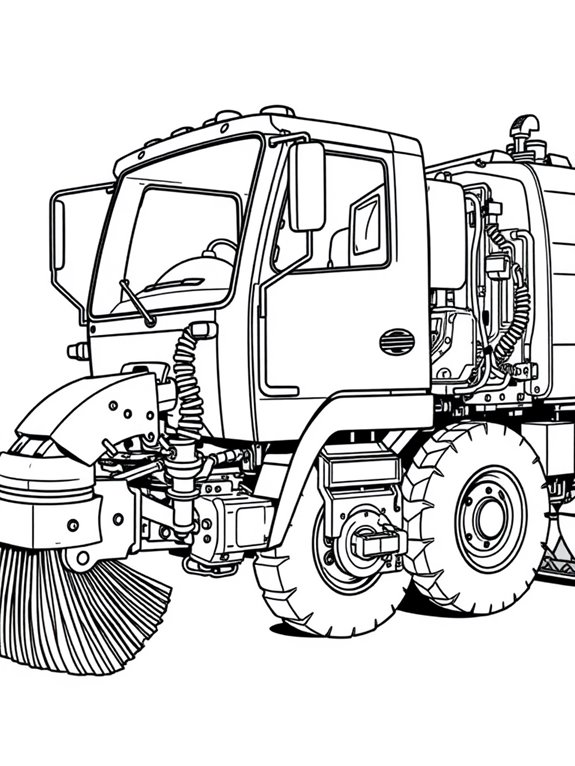 street sweeper truck illustration