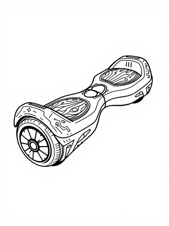 stylish hoverboard coloring page