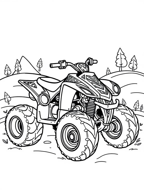 stylized atv coloring page