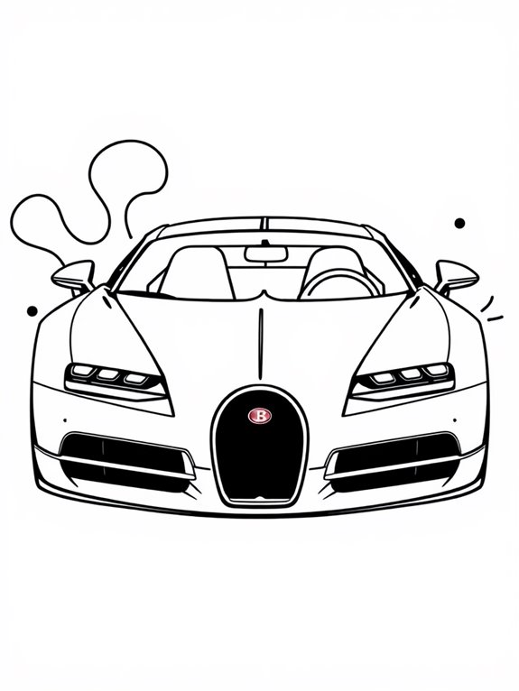 stylized bugatti coloring page