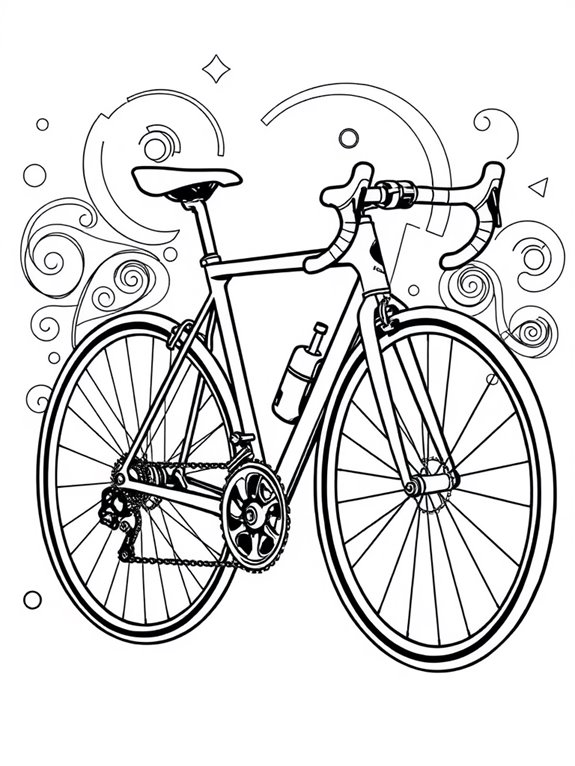 stylized road bike illustration